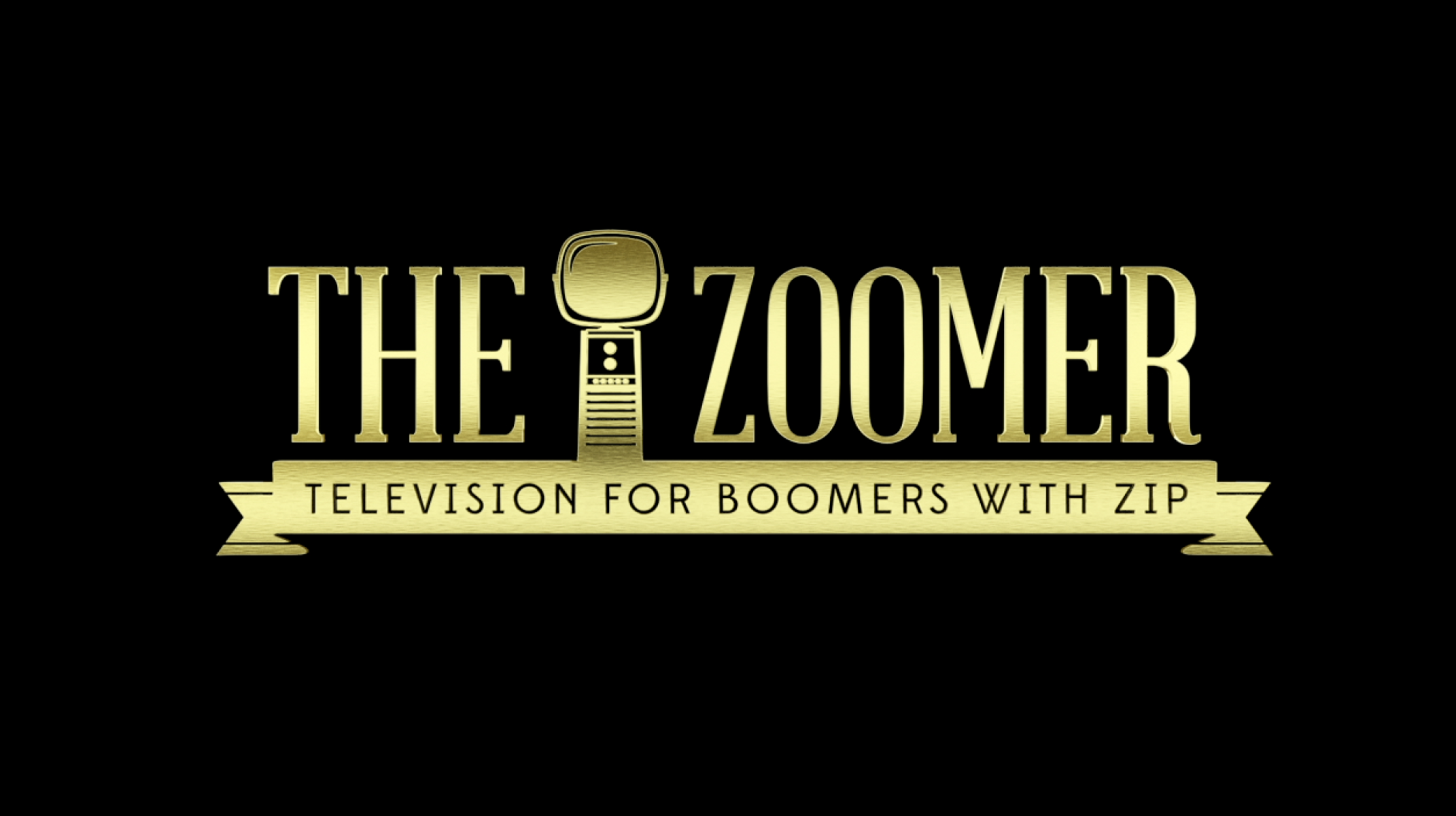 TheZoomer logo in gold text on a black background